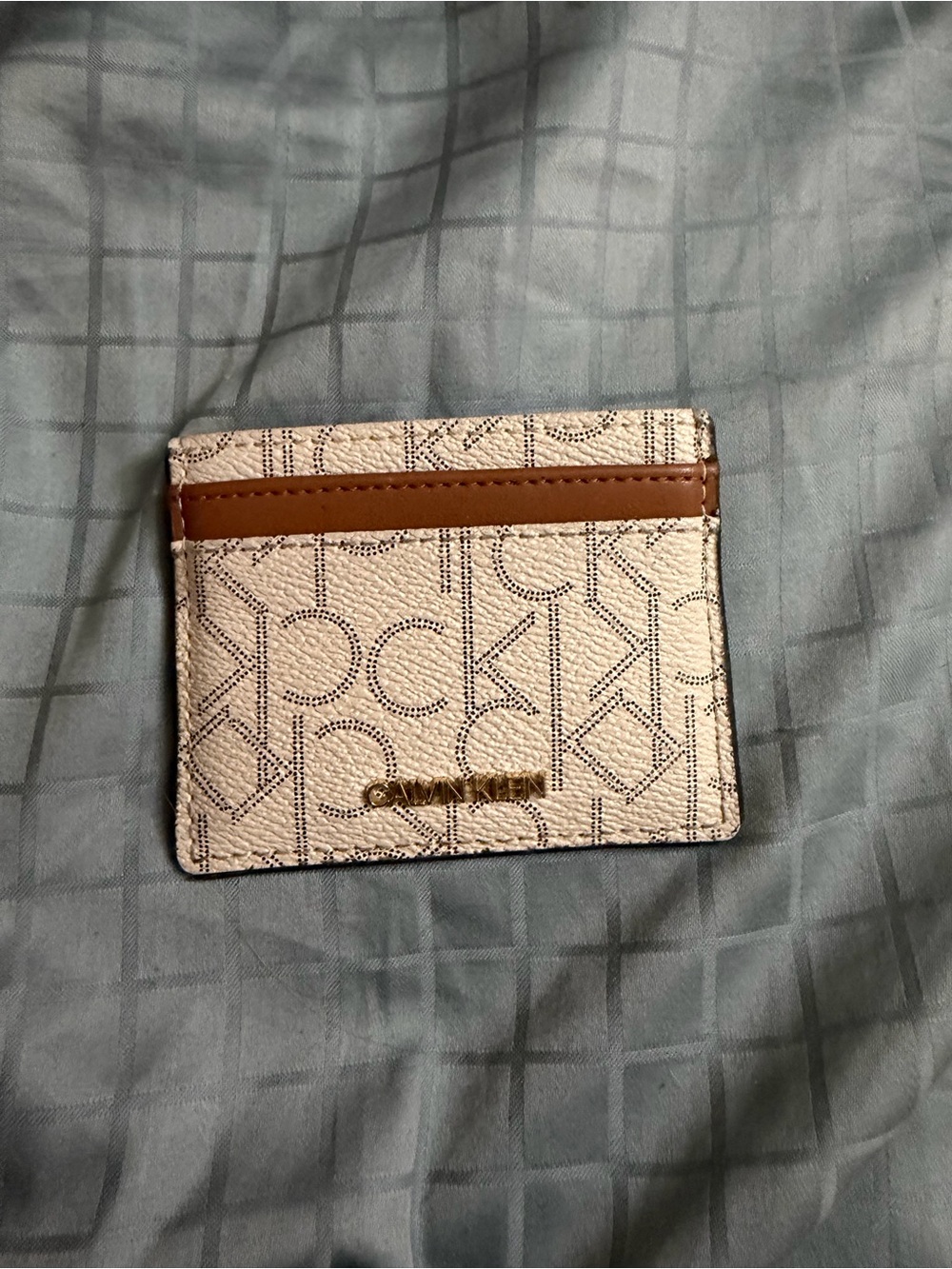 Calvin Klein Cream and brown Monogram Cardholder